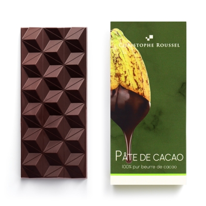 Chocolate bar pure cocoa paste 100%